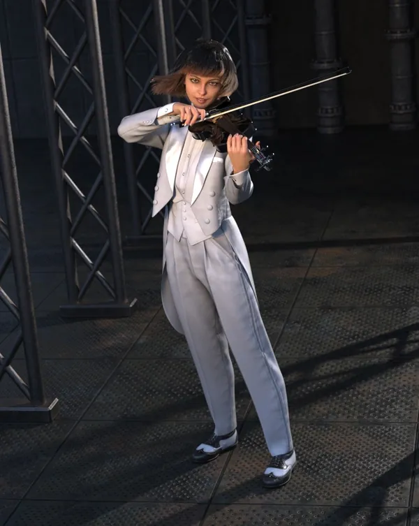 dForce Gothic Tailcoat Costume for G8M, G8F, and G9 and derivative characters/shapes